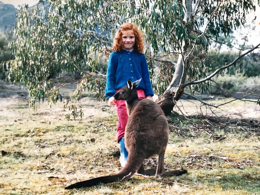 Anna as a child with a Kangaroo